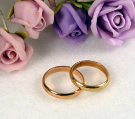 flowers and wedding rings